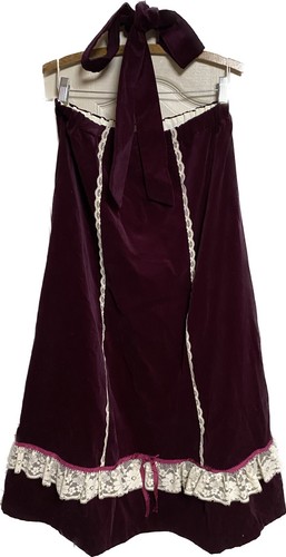 Vintage Victorian Plum Velvet/Ivory Lace Prairie/Dark Shadows Skirt -TUMBLEWEEDS - Picture 4 of 19