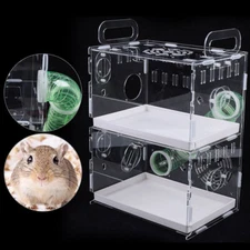 Hamster Cage 2 Tiers Acrylic Mouse Mice Rat Habitat Pet Small Animal House