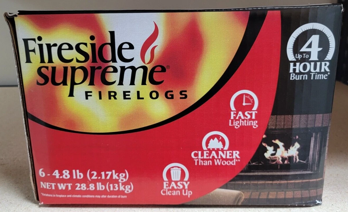 Fireside Supreme 4.8 lb Firelogs, Bright Up to 4 Hour Burn Time (Pack of 6)  New | eBay