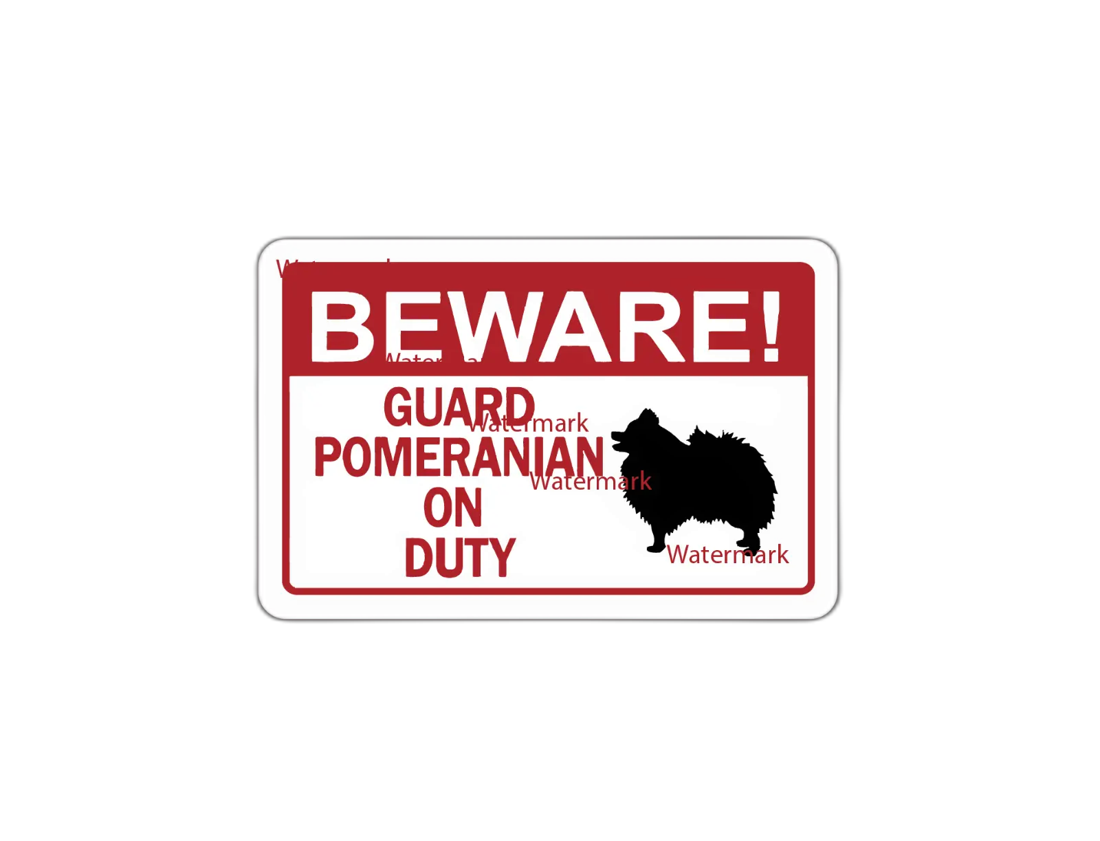 Pomeranian Guard Beware Sticker Decal
