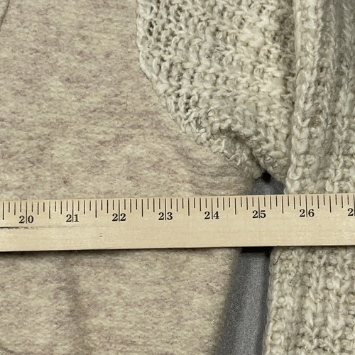Free People Sweater Women Medium Oversized Wool Blend Cable Knit Full Zip Beige - Picture 5 of 10