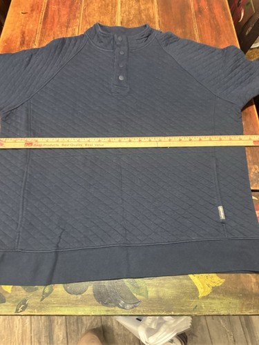 Eddie Bauer Sweater Mens Size XL Blue Quarter Button Up Knit Cotton Casual Nice - Picture 5 of 7