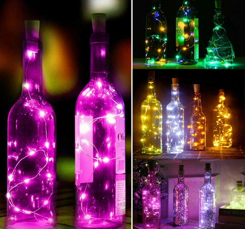 1-10X 20LED Fairy Light Wine Bottle String Lights Cork Copper Wire Xmas Decor - Image 3 of 4