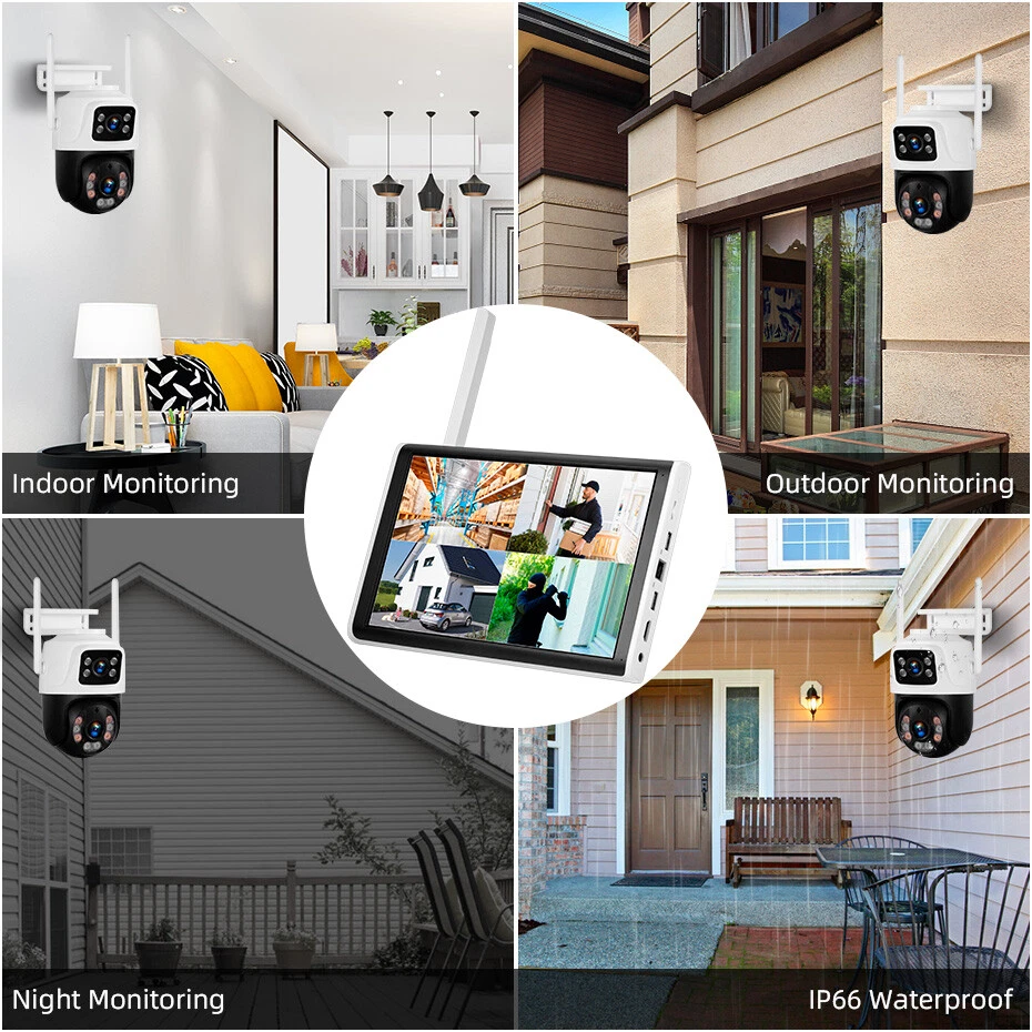 6MP Wireless Home Security Camera System Wifi IP Cameras 10'' Monitor NVR 500GB - Image 4 of 4