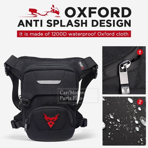 Drop Leg Bag Motorcycle Waist Belt Bag Waterproof Hip Bum Motorbike Tactical - Picture 2 of 22
