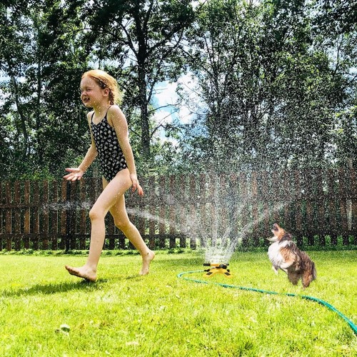 Wassersprinkler Wasser Spielzeug Kinder Outdoor Garten Sprinkler Spiel Gelb B169 - Bild 6 von 7