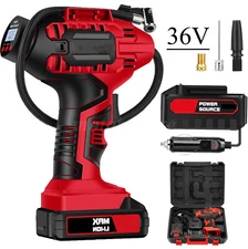 Tire Inflator Air Compressor Cordless Car Tire Pump w/36V Rechargeable Battery