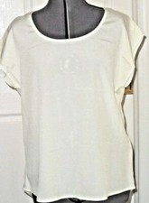 *BOBEAU COVER-UP BLOUSE SIZE S IVORY SHEER LIGHTWEIGHT MADE IN USA NWT