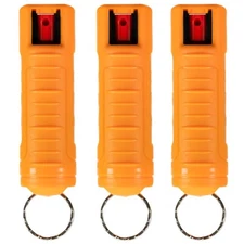 3 Pepper Spray 1/2oz Orange Molded Keychain Clip POLICE MAGNUM Defense Security