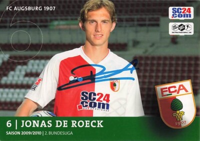 Jonas De Roeck UH FC Augsburg 2009-10 original signiert Autogrammkarte 3358 G