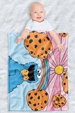 Sesame Street Fleece Baby Blanket, 30"x40", Cookie Monster Sunrise