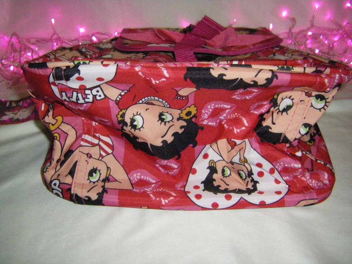 Betty Boop Backpack with Pink Ribbon: NWT Betty Boop Bow Backpack Bag Polyester Fuchsia Pink NWT | eBay main image 3