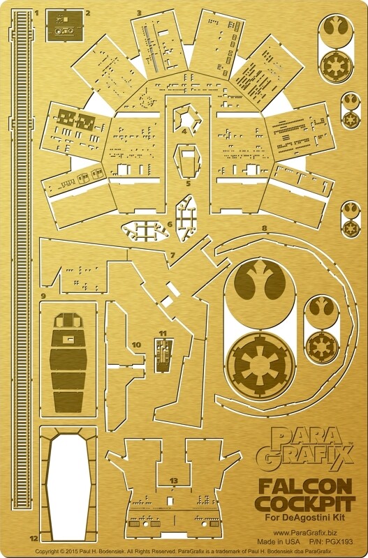 Falcon Gun Ports DeAgostini用 PGX198 ParaGrafix™ - DeAgostini Falcon Gun Ports Photoetch Set