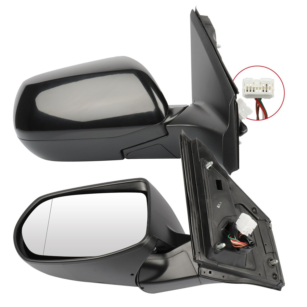 タロウ Power Manual Fold Heated L+R Mirrors For 2012-16 Honda CR-V Black