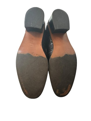 Lauren Ralph Lauren Women's Penny Loafers Sz 6b- Brown Croc Print- Block Heel- - Picture 9 of 17
