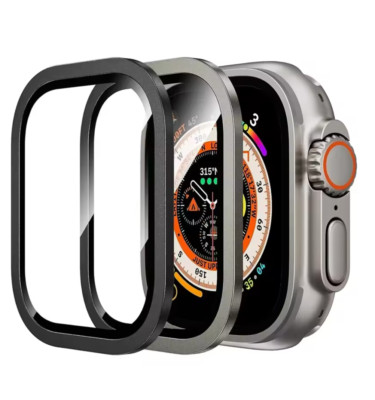2X Schutzglas für Apple Watch Ultra 2 Ultra 49mm Display Panzerfolie mit Rahmen