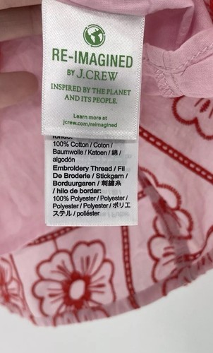 Crewcuts Girls Pink & Red Floral Embroidered Puff Sleeve Lined Blouse Size XL - Picture 5 of 10