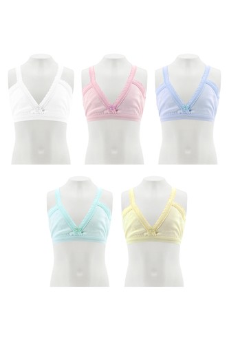 4 Teen Beginners Training Bras 100% Cotton Undershirts Sizes 8 10 12 14 15 16 - Picture 5 of 11