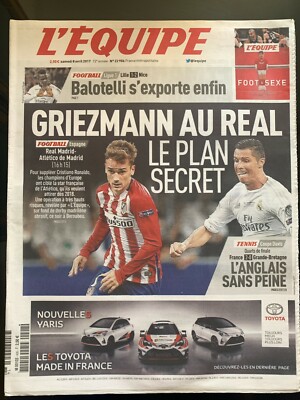 L'Équipe Du 8 Avril 2017 – Griezmann Au Real ? Derby Real Madrid-Atlético