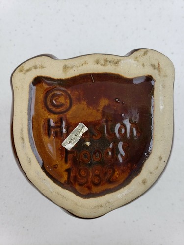 Vintage 1982 Houston Foods Ceramic Brown Teddy Bear Honey Jar or Jam Pot Holder - Picture 8 of 12