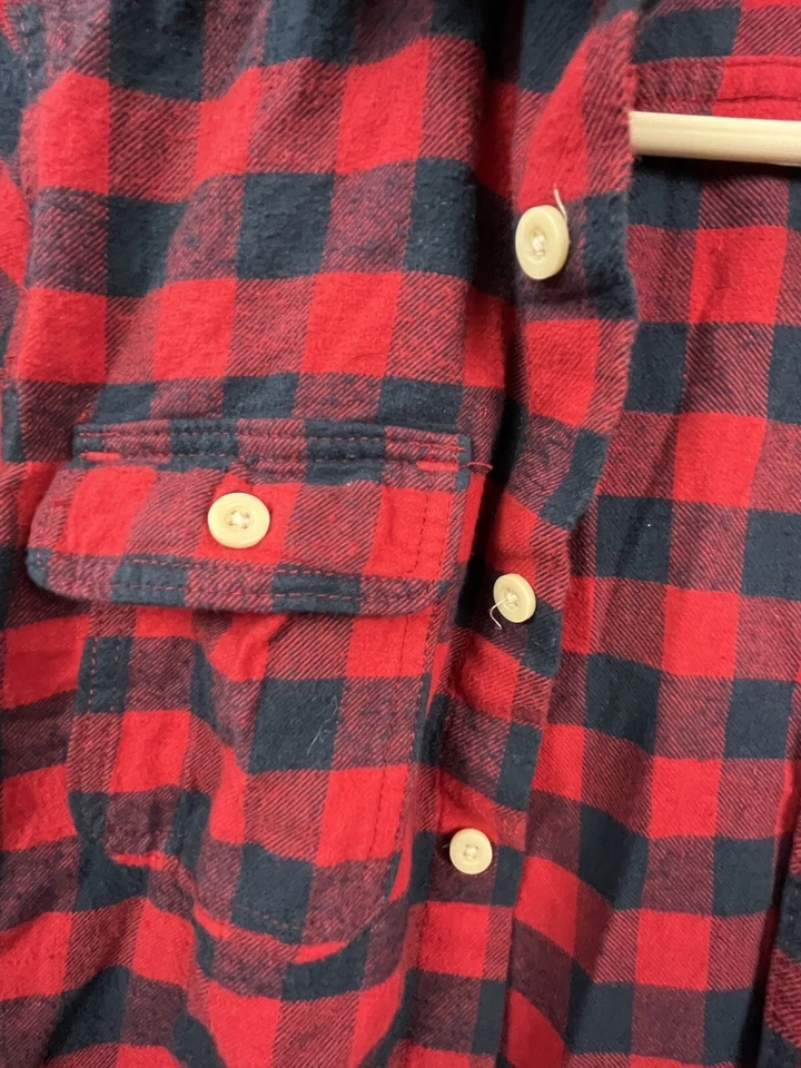 Camisa abercrombie niños niños talla XL musculosa abotonada roja a cuadros a cuadros Foto 3 de 4