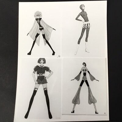 COURREGES Foto Zeichnungen Mode Sammlung 1970/1971 Silber