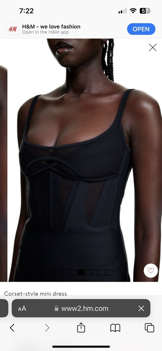 H&M X MUGLER CORSET DRESS L BRAND NEW WITH TAGS BLACK. Make me an offer