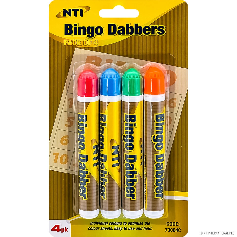 4x Bingo Dabbers Markers Mix Colours Pens Game Fun Party Activities Tickets Set - Image 2 of 4