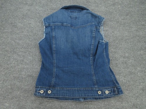 Levis Vest Youth Large Blue Trucker Jacket Denim Zip Outdoors Ladies Girls L - Picture 6 of 22
