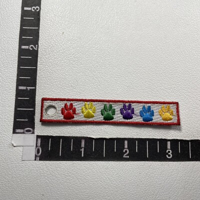 PAWS In A Rainbow Of Colors Patch w/ Hole So Can Be Put On Keychain 19AH