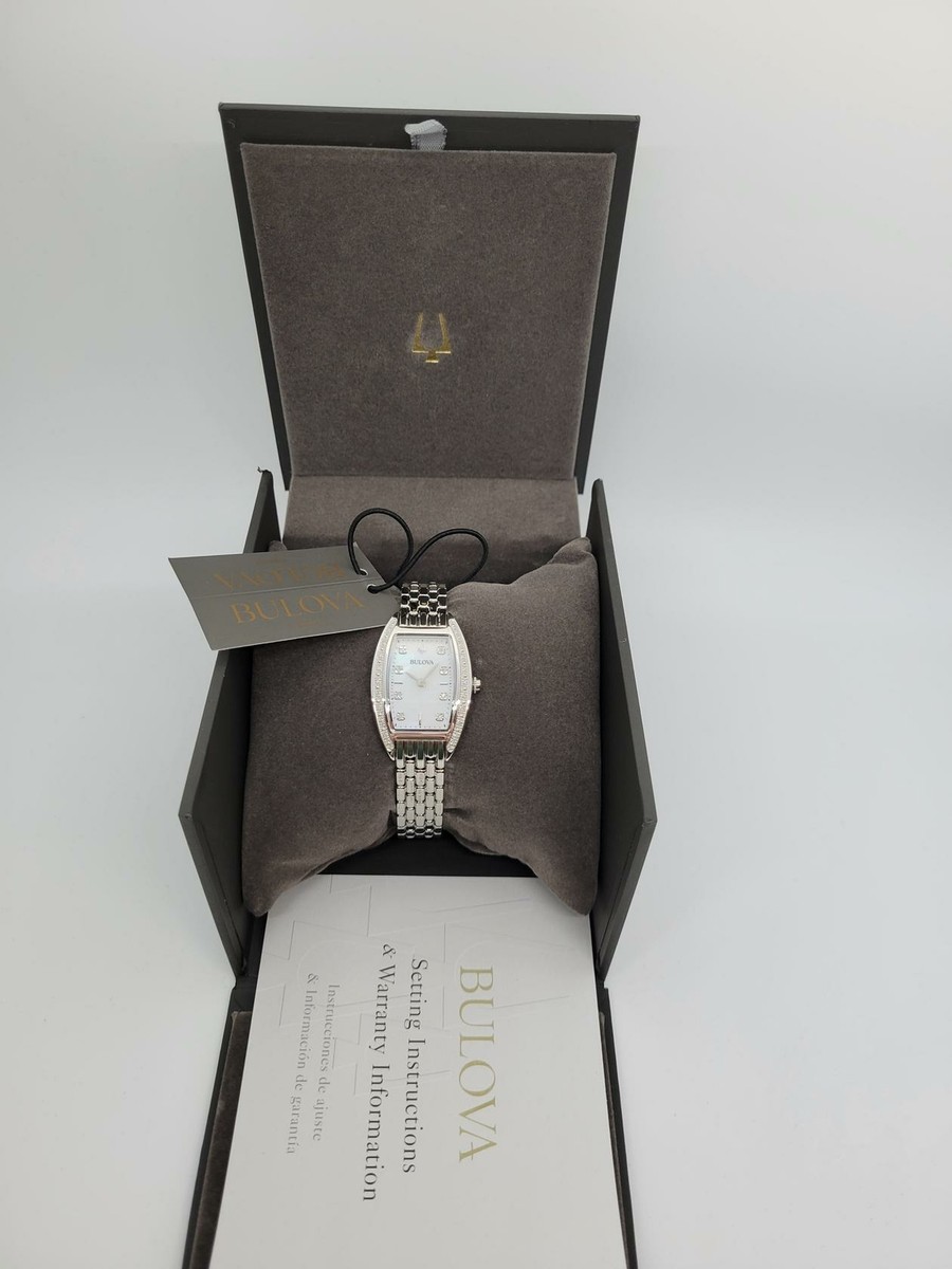 Bulova 96R244 White Mother-of-Pearl Dial Diamond Stainless Ladies Watch Bulova Women main image 4