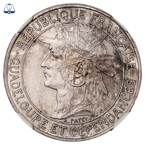 Coin - Guadeloupe - Silver Franc Essay - 1921 - NGC MS 64