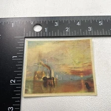 Vtg THE FIGHTING TEMERAIRE Spinet Cigarette Tobacco Canvas Art Masterpiece 34X6