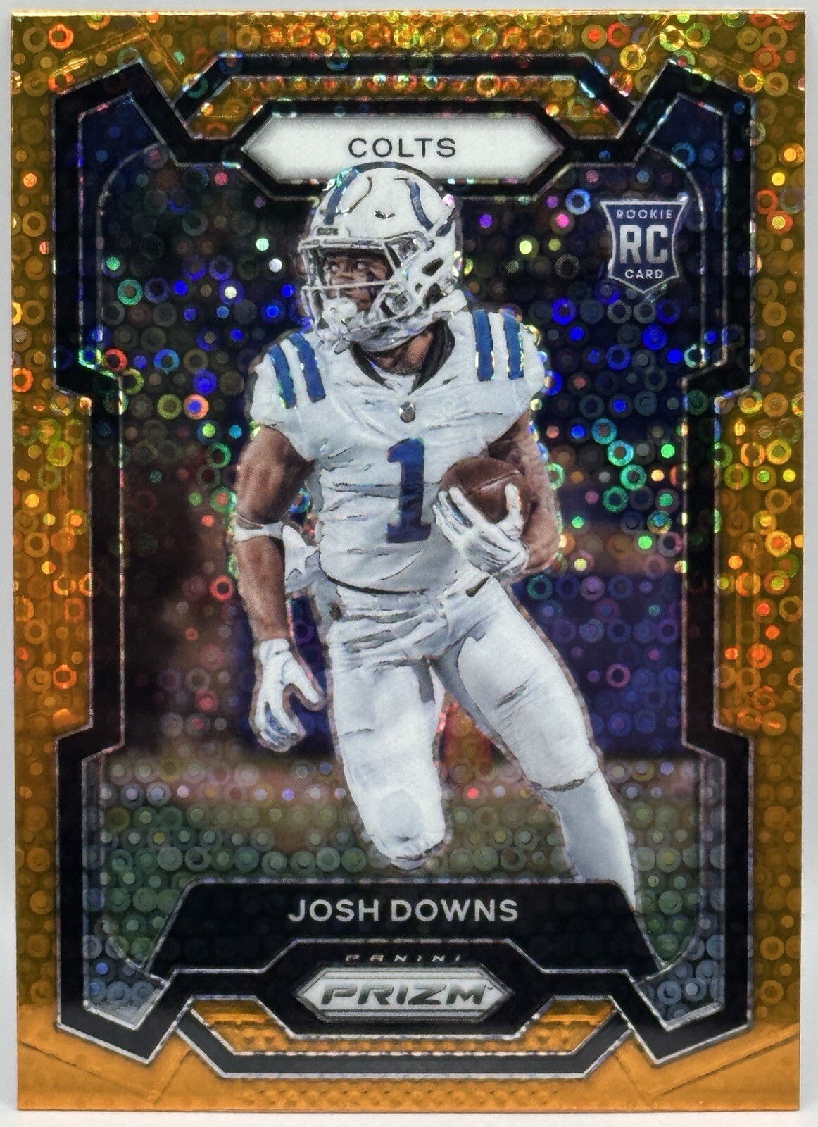 2023 Panini Prizm - Rookies Orange Disco Prizm #345 Josh Downs (RC) IND
