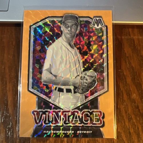 Hal Newhouser 2021 Panini Mosaic Vintage Orange Fluorescent Mosaic #V10 HOF /99