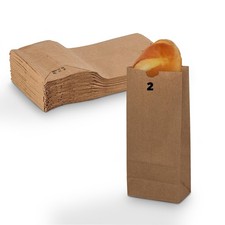 MT Products Extra Small Brown Paper Bags - 2 lb Paper Lunch Bags - Pack of 100