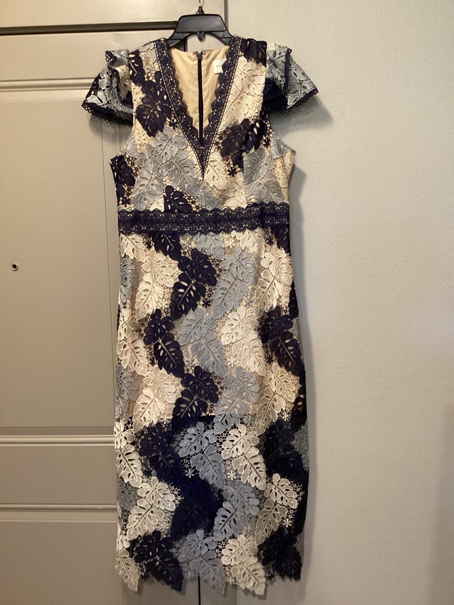 Adelyn Rae Adeline Palm Lace Midi Dress, size XL
