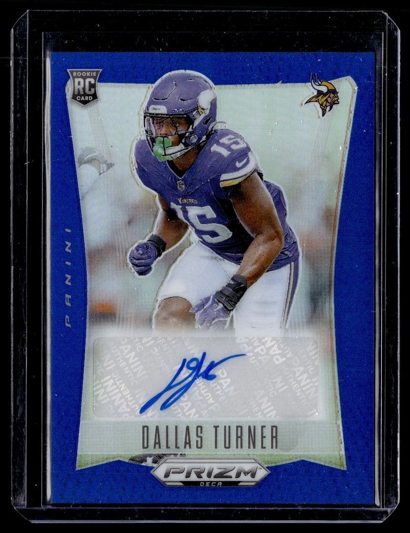 2024 PRIZM DECA BLUE /49 ROOKE AUTO DALLAS TURNER VIKINGS