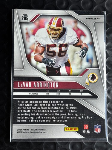 2024 Panini Prizm - LaVar Arrington #295 Red White & Blue Prizm Commanders - Picture 2 of 2