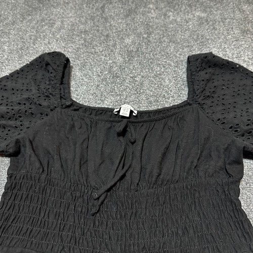 Top Shop Jumpsuit Romper Womens 10 Black One Piece Bell Sleeve Casual - Picture 10 of 11