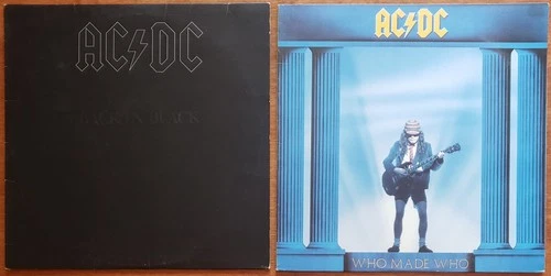Lot of 2 AC/DC LPs Back in Black & Who Made Who - first pressings, VG or better