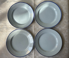 Faïence Montereau HBCM (marque en creux) "Claudine" 4 Assiettes à Dessert