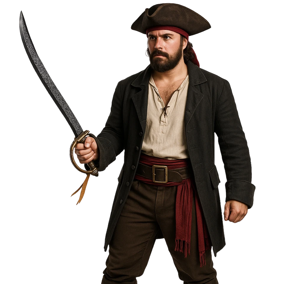 Espada pirata caribeña de plástico de lujo bucanero sable juguete utilería arma disfraz Foto 3 de 4