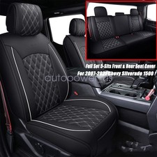 For 2007-2021 Chevy Silverado 1500 Leather Car Seat Covers Full Set Front Rear