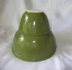 PAIR OF VERDE GREEN MIXING BOWLS  403 AND 401 SUPER CONDITION