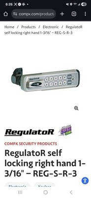 CompX Regulator REG-S-R-3* Electronic Keyless Lock 1-3/16 Inch Cylinder Length