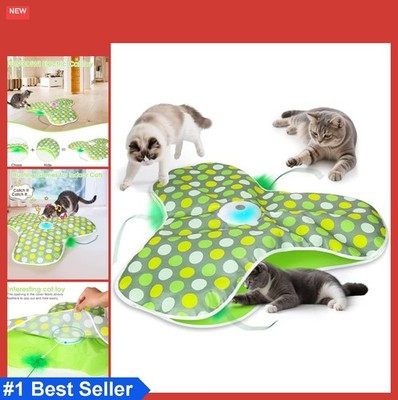 Interactive Cat Toy Hide Seek Automatic Feather USB Rechargeable Indoor Fun