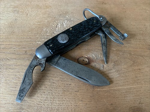 Vintage PAL Cutlery Co. USA Black WW2 Era Scout Camp Folding Pocket Knife - Picture 6 of 9