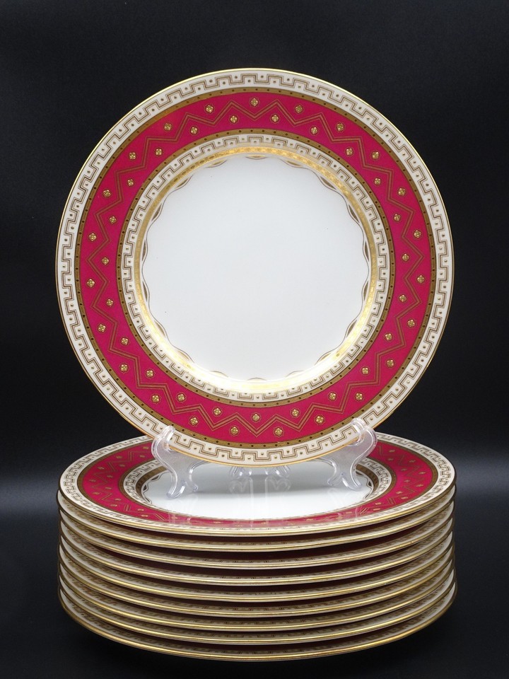 10 ANTIQUE MINTON BURGUNDY RED 10 1/4