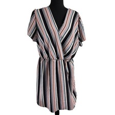 SHEIN Curve Short Sleeve Wrap Style Peplum Dress 2XL